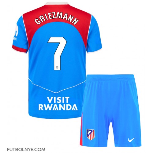 Camiseta Atletico Madrid Antoine Griezmann #7 Tercera Equipación para niños 2025-26 manga corta (+ pantalones cortos)